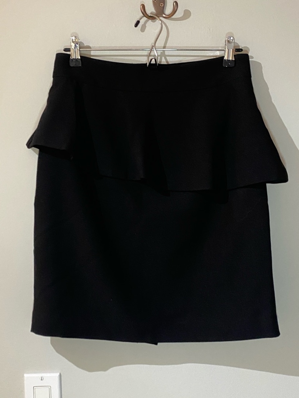 RW&CO. Black Ruffle High-Waisted Pencil Skirt